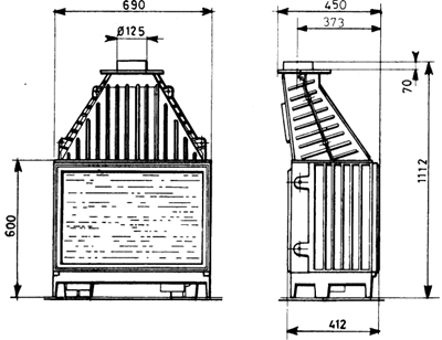 Foyer / insert  gaz Godin 0695