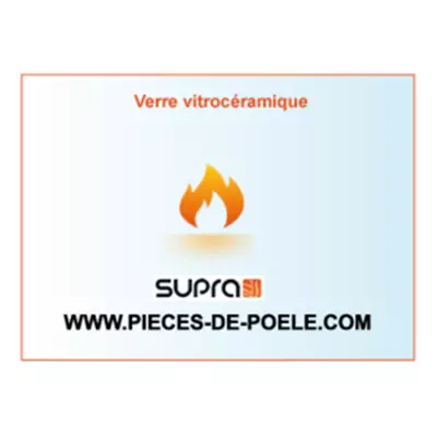 Verre vitrocéramique transparent adaptable 480x340x4mm = SUPRA Réf. 40583 (DISPO)