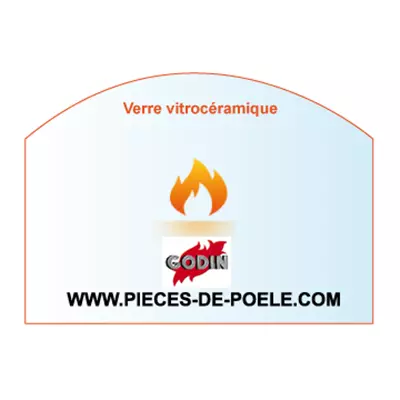 Verre vitrocéramique arrondi 444x545/470 x4mm = GODIN Réf. 00001307850 (DISPO)