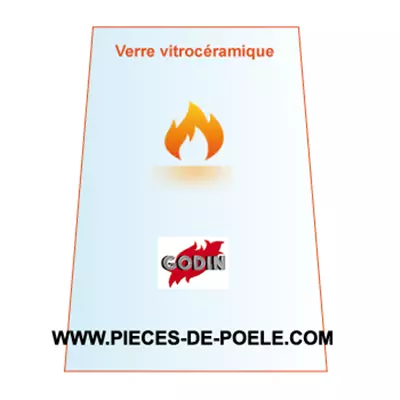 Verre vitrocéramique 328/298x529 x4mm = GODIN Réf. 00001307906 (DISPO)