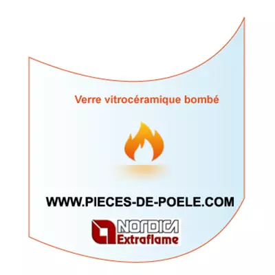 Verre vitrocéramique bombé - EXTRAFLAME Réf. 002276400 (SUIVI)