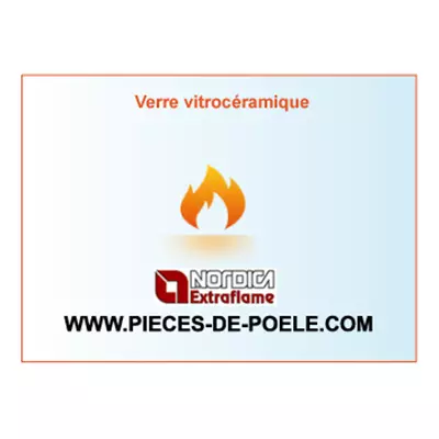 Verre vitrocéramique 265x299x4mm = EXTRAFLAME Réf. 002276405 (DISPO)