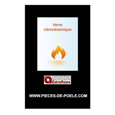 Verre vitrocéramique sérigraphié 523x381mm - EXTRAFLAME Réf. 002276409