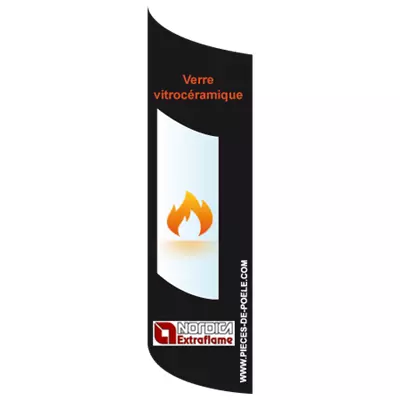 Verre extérieur bombé sérigraphié DOROTY - EXTRAFLAME Réf. 002276433 (SUIVI)