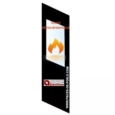 Verre vitrocéramique sérigraphié - EXTRAFLAME Réf. 002276453