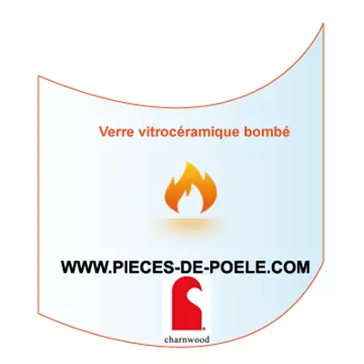 Verre vitrocéramique bombé 254x330mm (avec joint) - CHARNWOOD Réf. 006/CY18 (SUIVI)