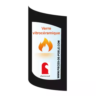 Verre vitrocéramique latéral bombé sérigraphié - CHARNWOOD Réf. 006/ES18/01