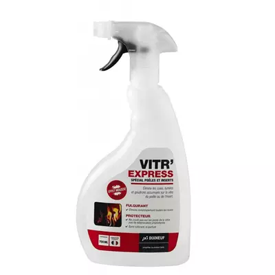 VITR'EXPRESS spécial vitres poêles, foyers et inserts - Flacon pulvérisateur 750ml - DIXNEUF Réf. 042DN075 (SUIVI)