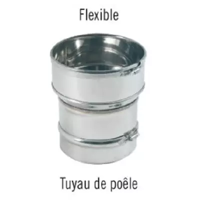 Raccord poêle-tubage inox Ø111 mâle x 200/206mm - TEN Réf. 123114