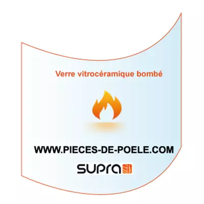 Verre vitrocéramique bombé 558x420mm - SUPRA Réf. 18074 (SUIVI)