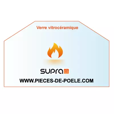 Verre vitrocéramique hexagonal 400x203/171 x3mm = SUPRA 24290 (DISPO)