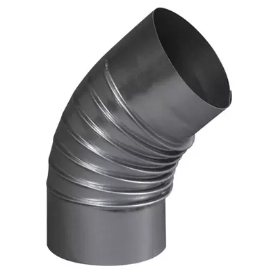 Coude plissé 45° aluminié Ø125mm - TEN Réf. 374125