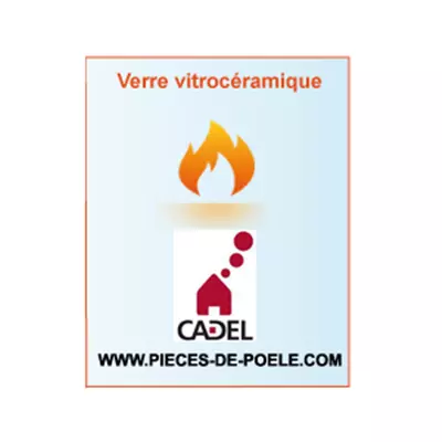 Verre vitrocéramique 272x360x4mm = MCZ (Cadel-FreePoint-Red) Réf. 4D17013001 (DISPO)