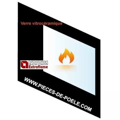 Verre vitrocéramique sérigraphié 492,5x763 mm - LA NORDICA Réf. 6026900