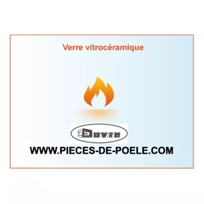 Verre vitrocéramique 200x260x4mm = DOVRE Réf. 70.26006.000 (DISPO)