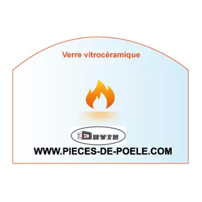 Verre vitrocéramique arrondi 371x215x4mm - DOVRE Réf. 70.26040.000