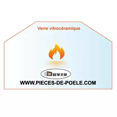 Verre vitrocéramique hexagonal 440/320 x 184/124 x4mm = DOVRE Réf. 70.26042.000 (DISPO)