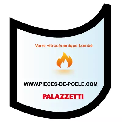 Verre vitrocéramique bombé sérigraphié - PALAZZETTI Réf. 895302540