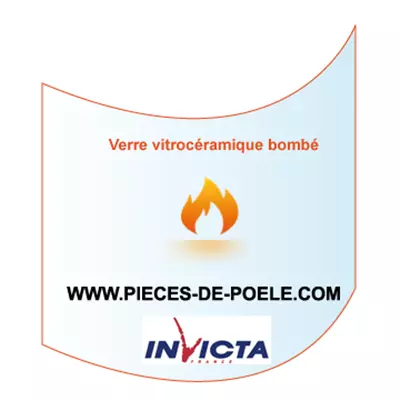 Verre vitrocéramique bombé 565x303mm - INVICTA Réf. AX606180=AX606180A (SUIVI)