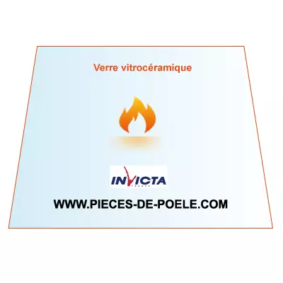 Verre vitrocéramique trapèze 557/534x319x4mm = INVICTA Réf. AX618244A = AX618244 (DISPO)