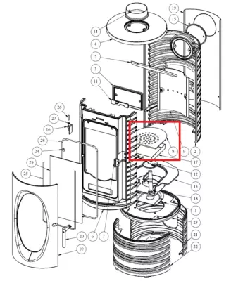 Grille foyère fonte 017040 - GODIN Réf. CP017040 (SUIVI)