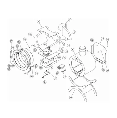 REFRACTAIRE ARRIERE BAS GAUCHE 6520 - GODIN CP6520 (SUIVI)