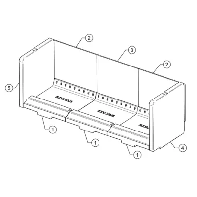 Pièce détachée - Studio 2 Rear Centre Firebrick Dimensions: 300x238x25mm - STOVAX Réf. RVS-CE7615