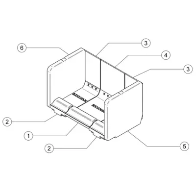 Pièce détachée - Studio 500 Rear Centre Firebrick Dimensions: 227x218x25mm - STOVAX Réf. RVS-CE7903