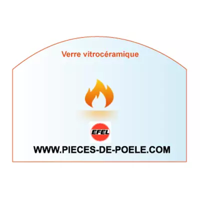 Verre vitrocéramique arrondi 393x203/125 x4mm = EFEL VGIANT (DISPO)