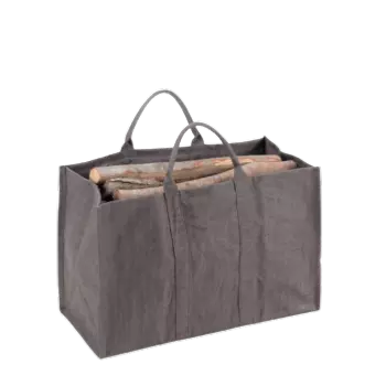 PROMO : Sac à bûches NATURÉO en toile de jute Gris (bûches 50cm) - DIXNEUF Réf. 005.S1000