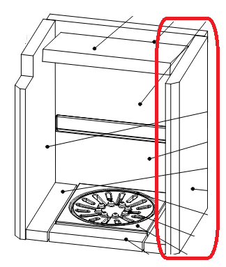 CHAMOTTE LATERALE DROITE DOVRE FOCO 110