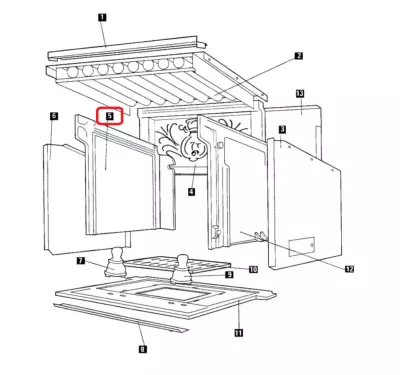 COTE GAUCHE FONTE HF50 (INSERT 652-654) - SUPRA Réf. 03764 (S)