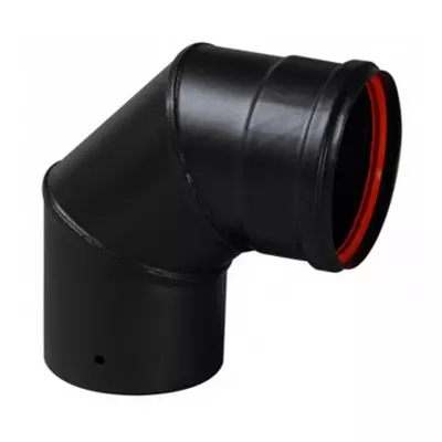 Coude EQ 90° Ø80mm avec porte de visite noir mat - TEN Réf. 344814 (STOCK)