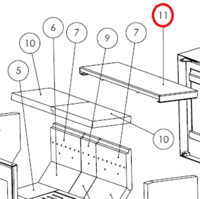 Déflecteur supérieur Adour 700 - LACUNZA réf. 5045100004