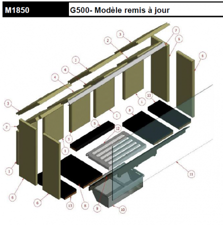 Déflecteur vermiculite supérieur - ROCAL réf. VRM1850-2