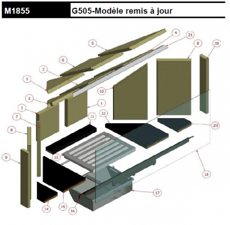 Déflecteur vermiculite supérieur - ROCAL réf. VRM1855-3