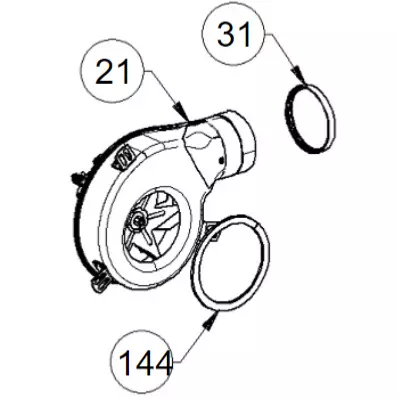 JOINT ROND EXTRACTEUR FUMEE - EXTRAFLAME Réf. 002273360 = GODIN Réf. 00001310259 (STOCK)