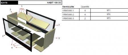 Kit complet de 10 briques vermiculite pour E2175 / M5986