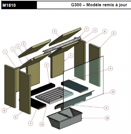 Kit complet de 11 briques vermiculite pour foyer Rocal G300 M1810