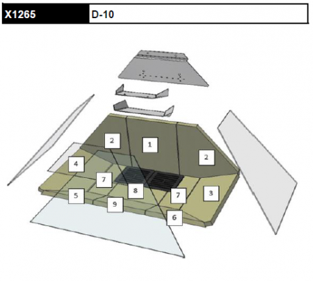 Kit complet de 11 briques vermiculite pour poêle cheminée Rocal D-10 X1265