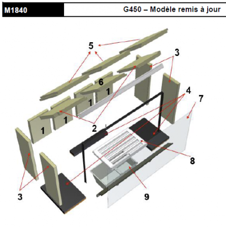 Kit complet de 15 briques vermiculite pour foyer Rocal G450 M1840