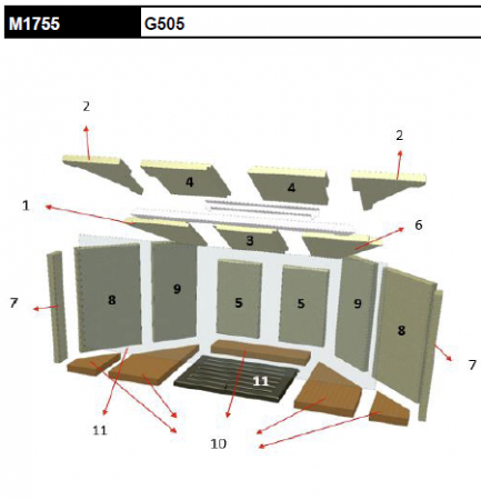 Kit complet de 15 briques vermiculite pour foyer Rocal G505 M1755