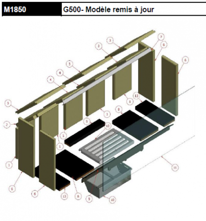 Kit complet de 17 briques vermiculite pour foyer Rocal G500 M1850