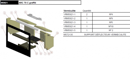 Kit complet de 8 briques vermiculite pour insert Rocal Arc 70 C graffiti M5921