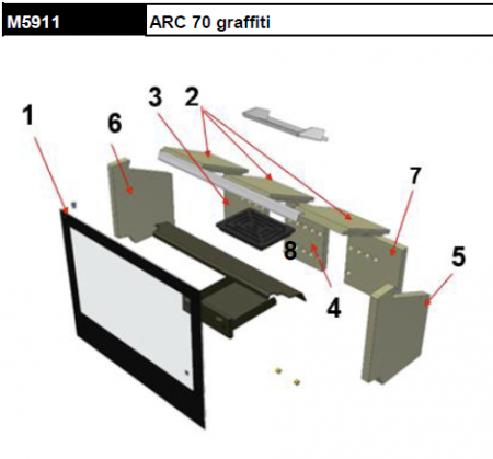 Kit complet de 8 briques vermiculite pour insert Rocal Arc 70 graffiti M5910