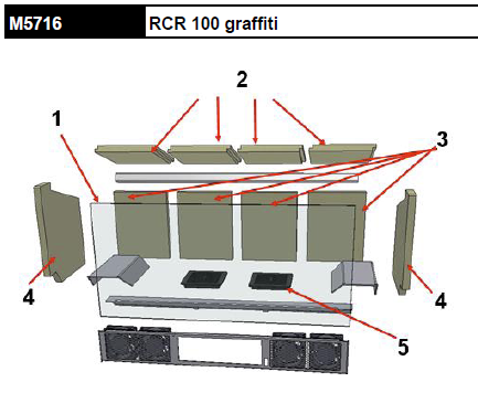 Kit complet de 8 briques vermiculite pour insert Rocal RCR 100 graffiti M5716