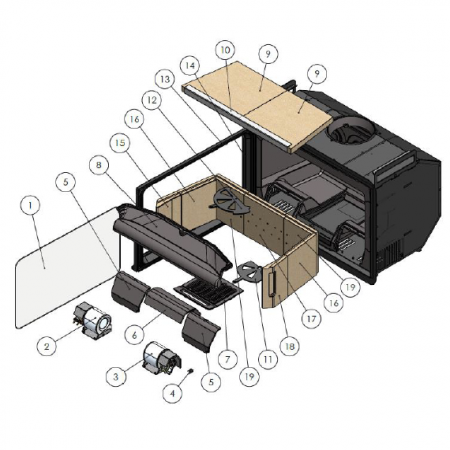 Kit complet de briques de foyer pour poêle Lacunza K2 800