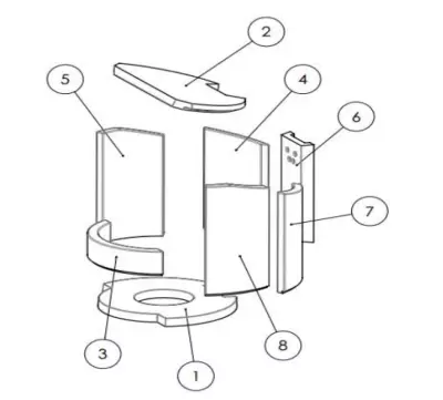 KIT INTERIEUR FOYER FONTE POELE ONSEN 1 VITRE ETANCHE - INVICTA réf. N648811