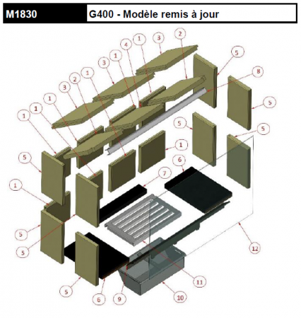 Kit réfractaire G400 M1830 - ROCAL réf. M1830-300