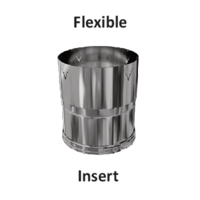 Raccord départ foyer/insert Ø150 femelle x flexible Ø155/161 mm - TEN 118150 - TEN 118151